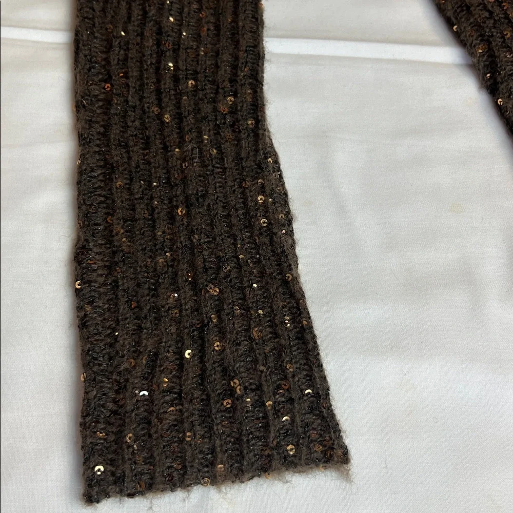 Simply, Vera cape scarf, brown with gold granites New holidays evening